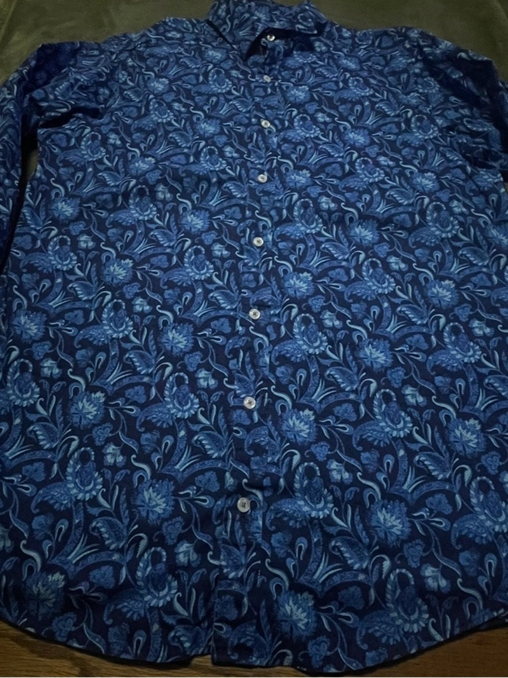 Cremieux Premium  Blue Floral Long Sleeve Shirt